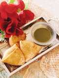 Aloo Matar samosa with homemade samosa patti