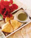 Aloo Matar samosa with homemade samosa patti