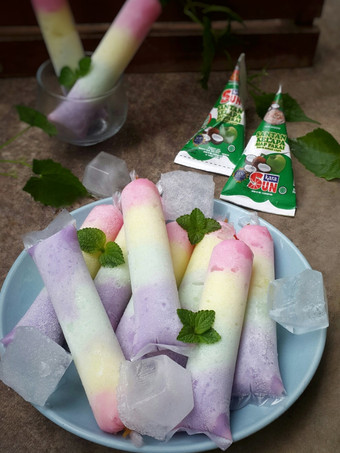 Resep Es lilin rainbow Anti Gagal