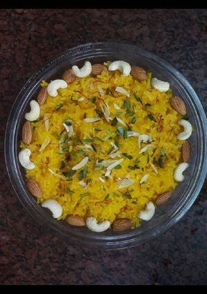 A picture of Rajasthani meetha chawal.