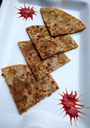 A picture of Soya Granules Corn stuffed Paratha.