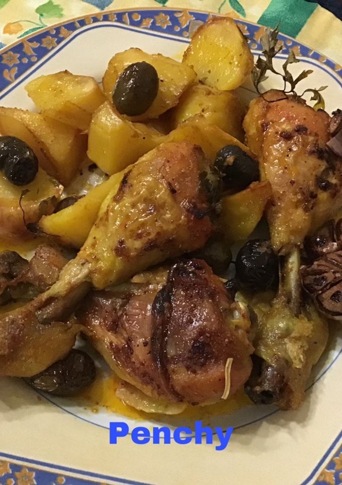 Una foto de Jamoncitos de pollo especiados con aceitunas