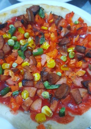 Hình của món Pizza thập cẩm.