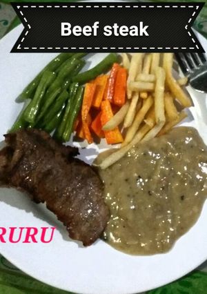 Foto resep Beef steak with black pepper sauce