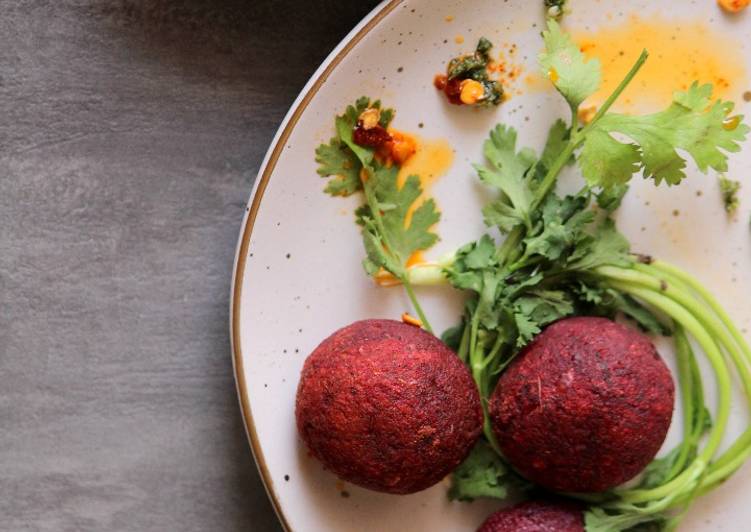 How to Make Quick Beetroot Falafel with Cilantro Tahini