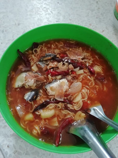 A picture of Instant Noodles with Canned Fish.