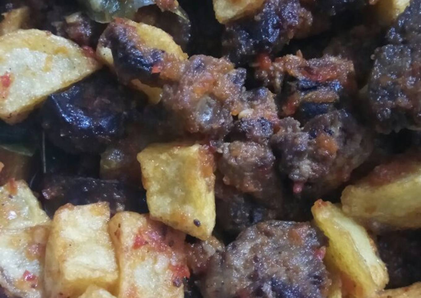 Balado Ati Ayam, dengan bahan seadanya
