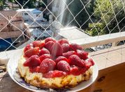Una foto de cheesecake sin gluten