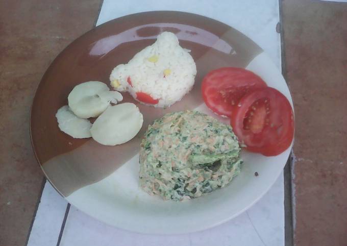 Green cabbage leaves and carrots salad