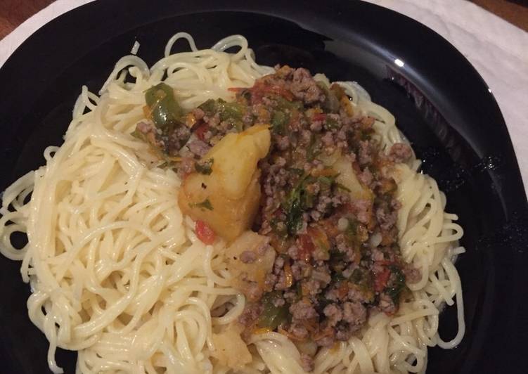Spagetti with minced meat