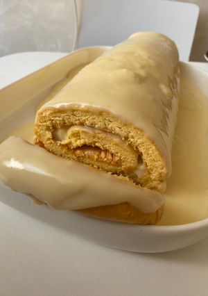 Foto de Pão de ló com recheio de creme Rocambole🥯