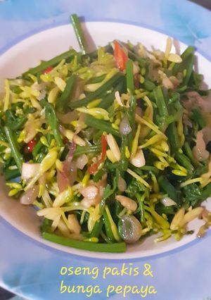 Foto resep Oseng Pakis & Bunga Pepaya