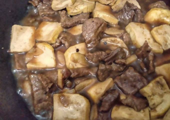 Steps to Make Ultimate Beef and Tofu Blackpepper