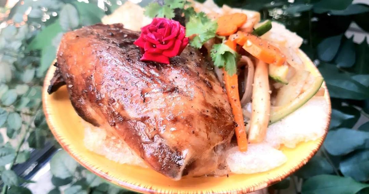 Cách Làm Món Gà Nướng Kèm Rau Củ Và Bánh Phở Chiên Giòn của Annie Vo ...