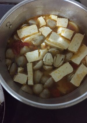 Hình của món Canh tàu hủ nấm rơm.