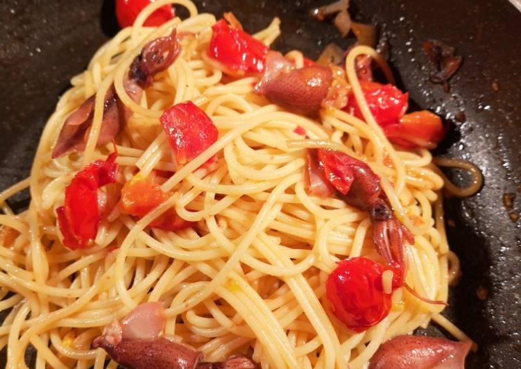 Steps to Prepare Homemade Firefly Squid Pasta