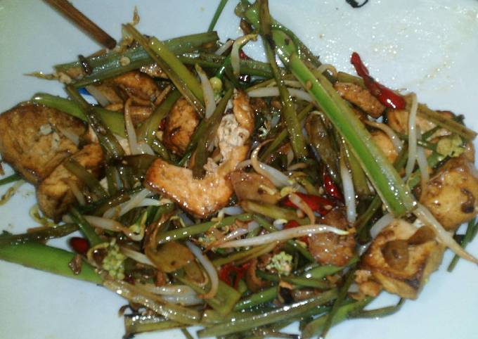 Tumis Bunga Bawang, tahu dan tauge