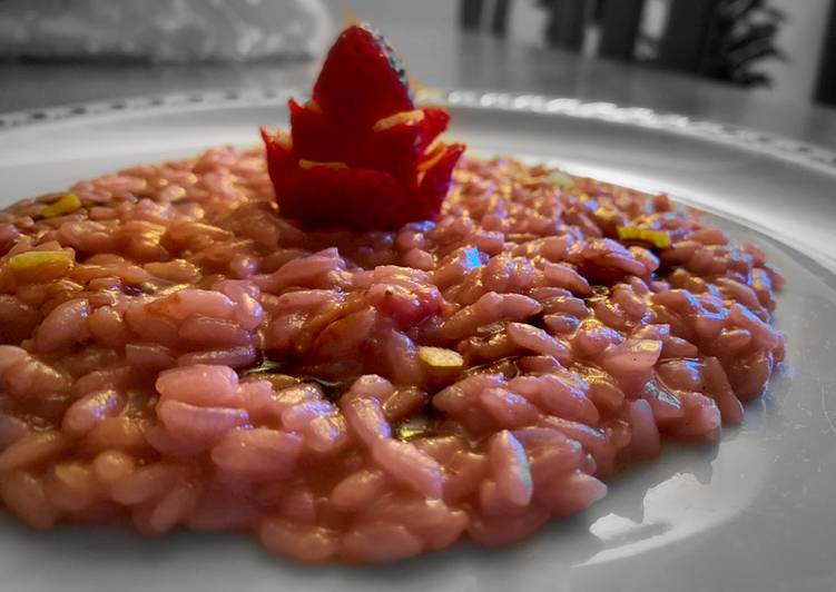 Risotto alle fragole, aceto balsamico e scorza di limone 🍓🍋