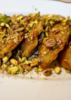 صورة لوصفة قطايف الشوفان بالقشطة 😋