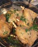 Oven-Baked Duck Legs with Roasted Garlic and Onion with Parsley