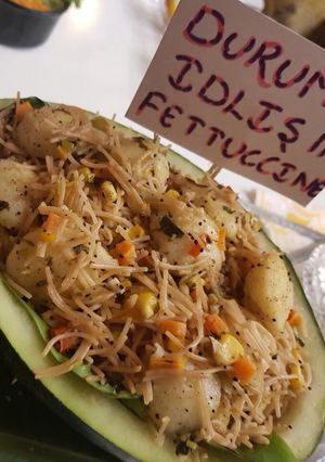 A picture of Durum Idlis in fettuccine.