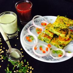 A picture of Moong Dal Spinach Bites.