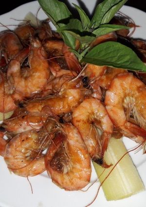 Hình của món Tôm rim me.