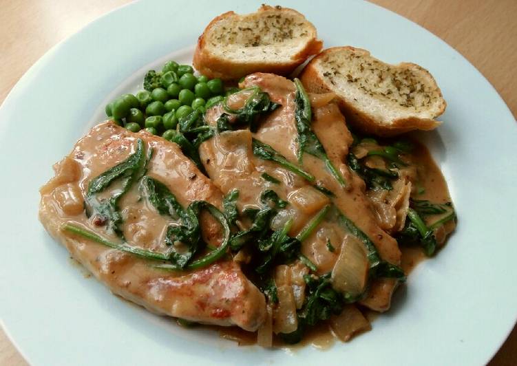 Recipe of Quick Vickys Pork Steaks with Creamy Garlic Sauce, GF DF EF SF NF