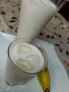 A picture of Peanut butter Banana smoothie.