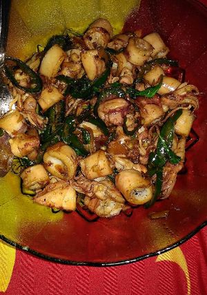 Foto resep Cumi asin cabe ijo daun kemangi