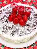 Bizcocho con base de pionono relleno con fondue de chocolate (ganache)!