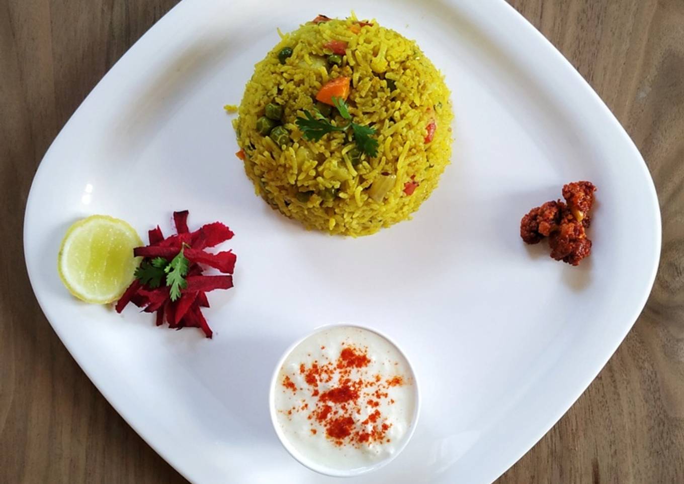 Quick green pulao