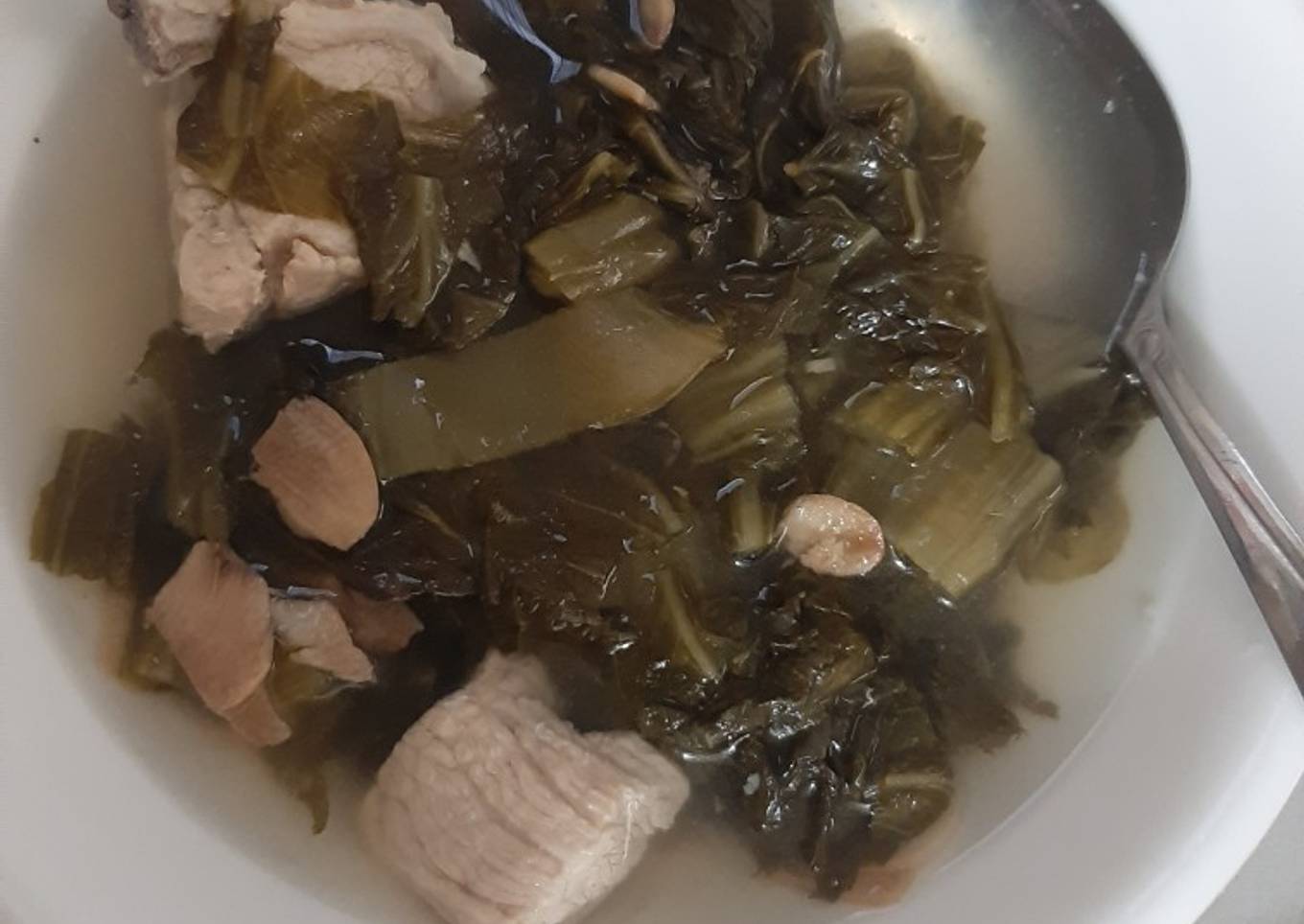 Sup Sawi Asin Ayam (Baikut Ayam)