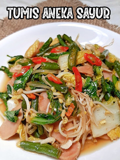 Foto resep Tumis Aneka Sayur (Sawi,Taoge, Kacang panjang,Babycorn)