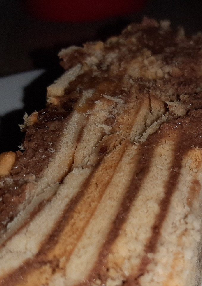 Una foto de Tarta galletas y chocolate BLW sin horno