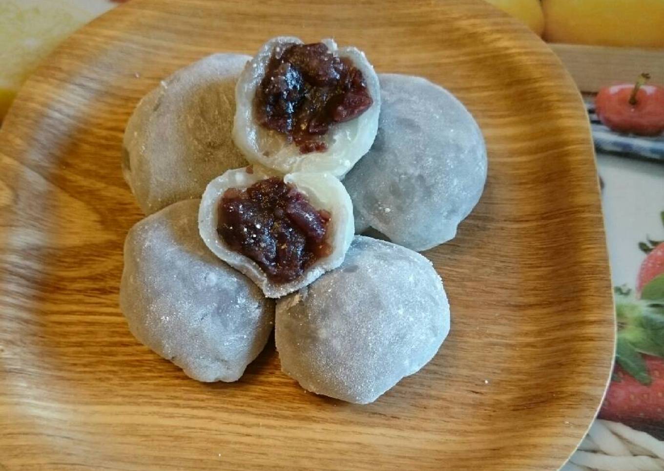 Resep Mochi isi anko(kacang merah) versi microwave