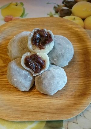 Foto resep Mochi isi anko(kacang merah) versi microwave