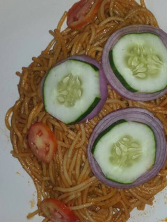 A picture of Spaghetti jallof.