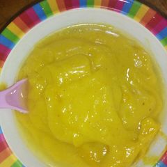 Custard, soybean flour and date A picture of Custard, soybean flour and date.