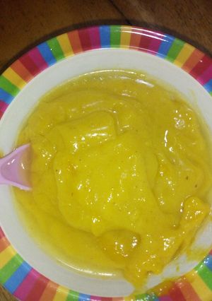 A picture of Custard, soybean flour and date.