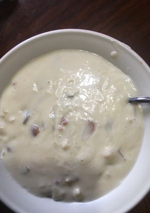 A picture of Almond soup.