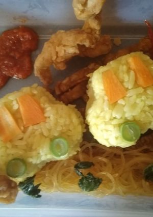 Foto resep Bento Kuning #harianaknasional2019 #isitempatbekalanak