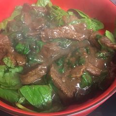 A picture of My Beef & Spinach in Teryaki Sauce. 😍.