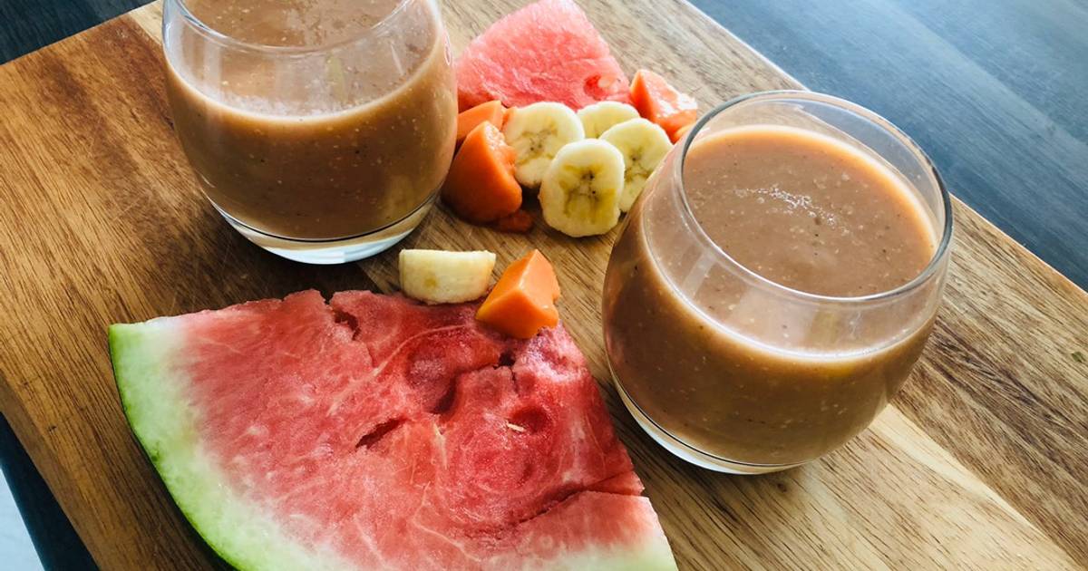 Dairy Free Watermelon, Pawpaw and Banana Smoothie with Kale Recipe by  thefarmingcook - Cookpad