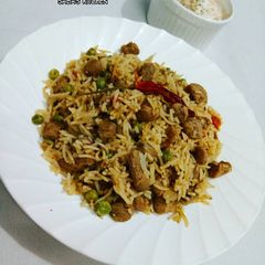 A picture of Soya Chunks Pulao.
