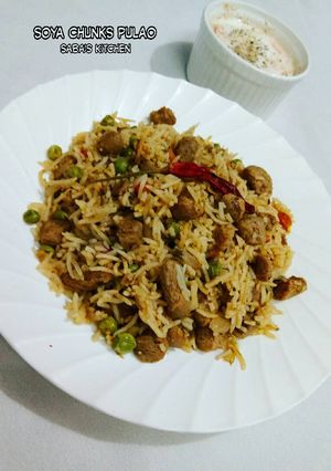 A picture of Soya Chunks Pulao.