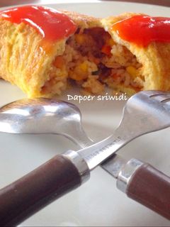 Foto resep Omurice/omelet nasi goreng (#postingrame2_nasi)