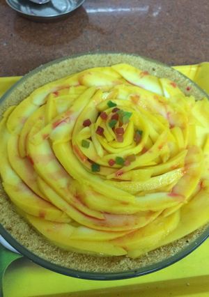 A picture of Mango custard pudding.