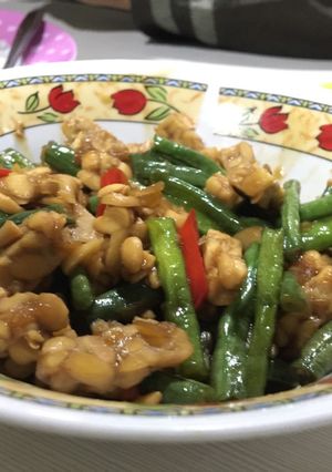 Foto resep Tumis kacang panjang dan tempe