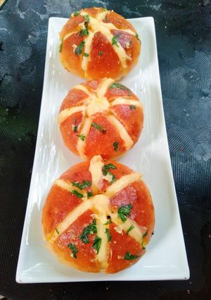 Foto resep Korean garlic cheese bread with bechamel sauce